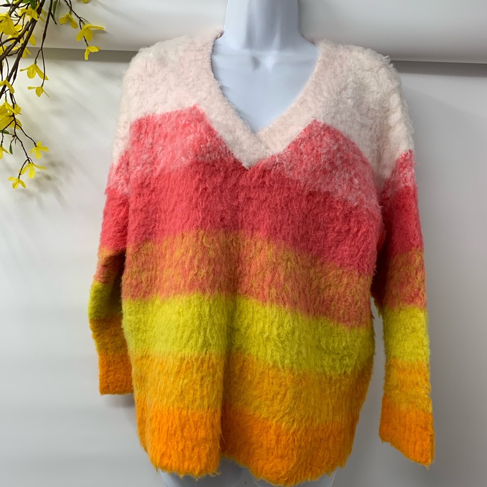 Anthropologie Fun Multicolor Wool Blend Sweater S
